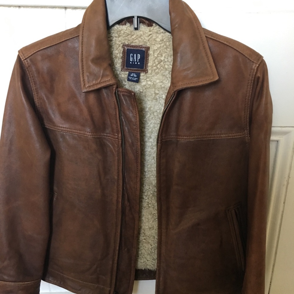 Barely worn Boys 8-10 Leather Jacket from GAP