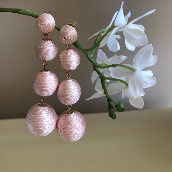 R. J. Graziano Jewelry - Pink Cord Wrapped Post Drop Sphere Earrings NWOT