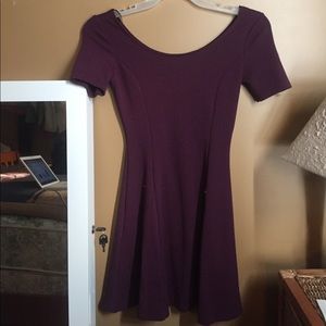 Short sleeve purple midi dress