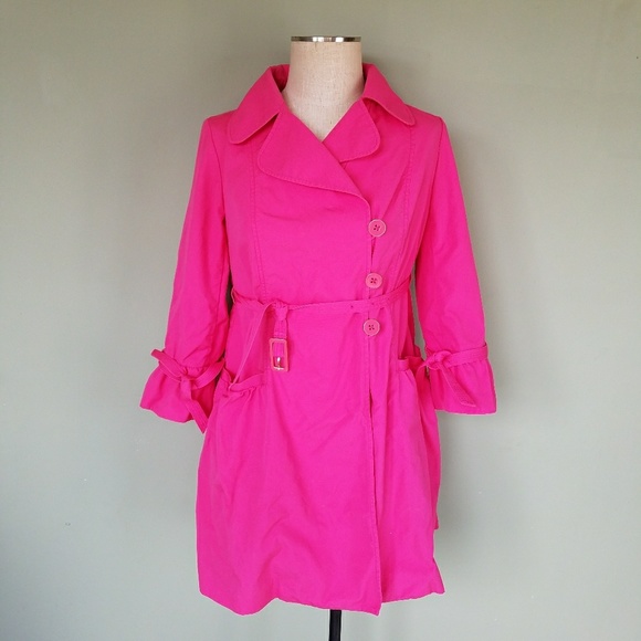 Lilly Pulitzer Jackets & Blazers - Lilly Pulitzer Pink Cotton Trench Coat