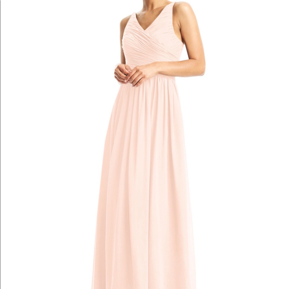 Azazie chiffon gown in blush
