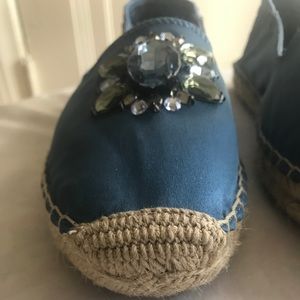 Simply Vera Wang Women's Blue Satin Espadrilles