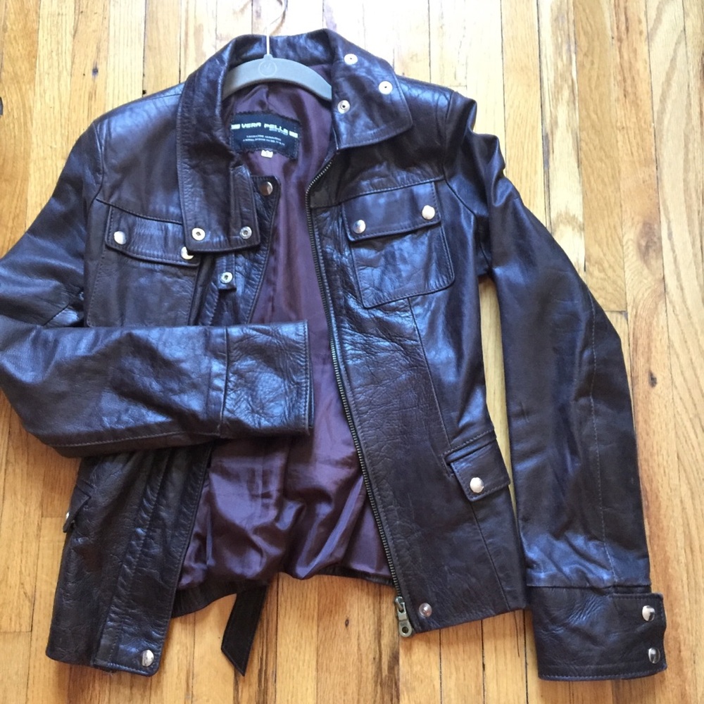Dark brown Italian leather jacket