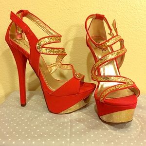 Gold and Red Stilettos