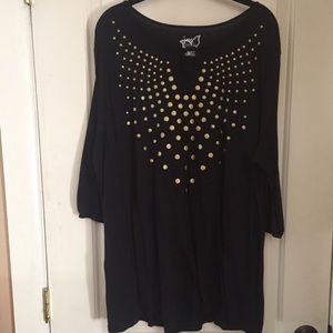 3/4 sleeve rayon/poly blend tee