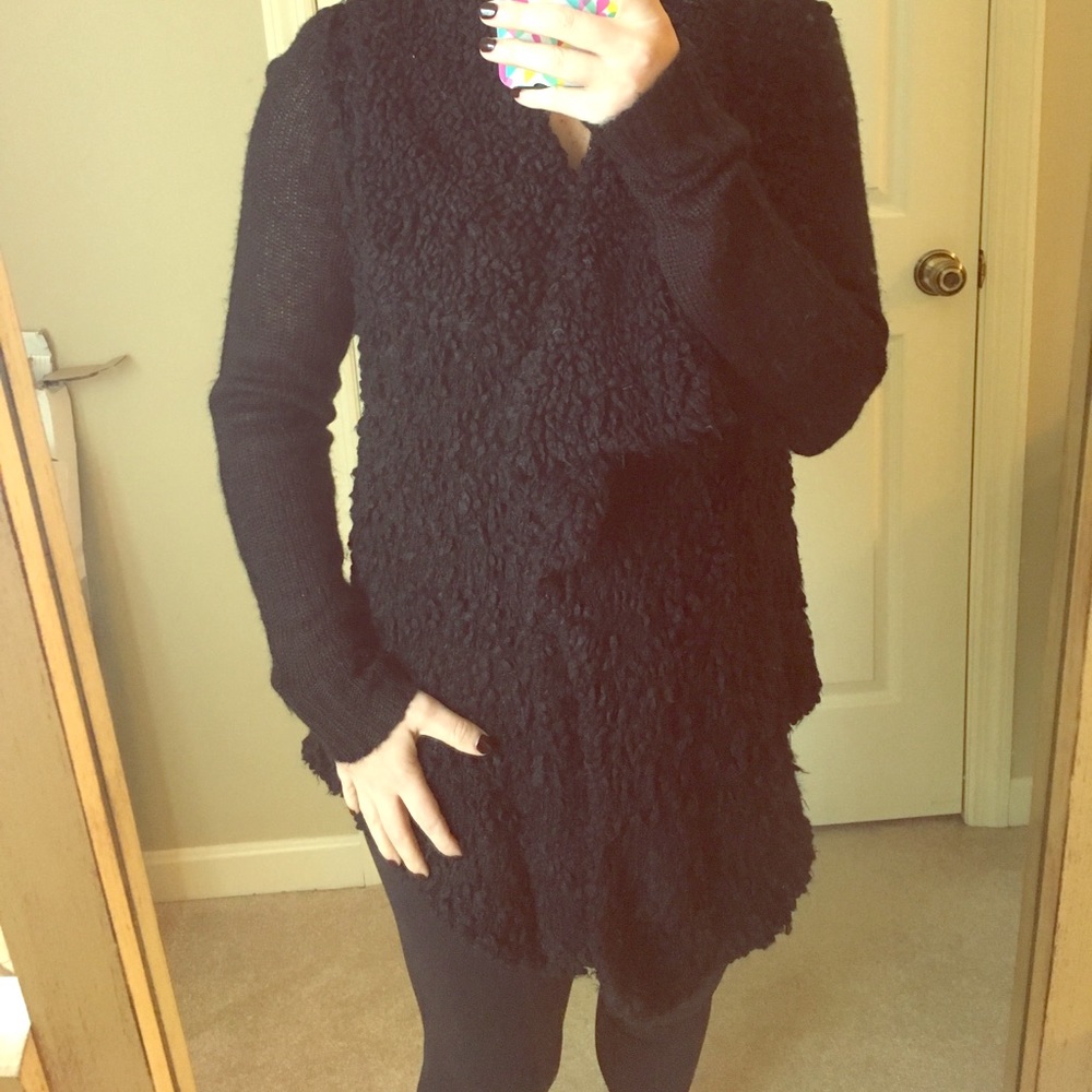 Black sweater, great textures