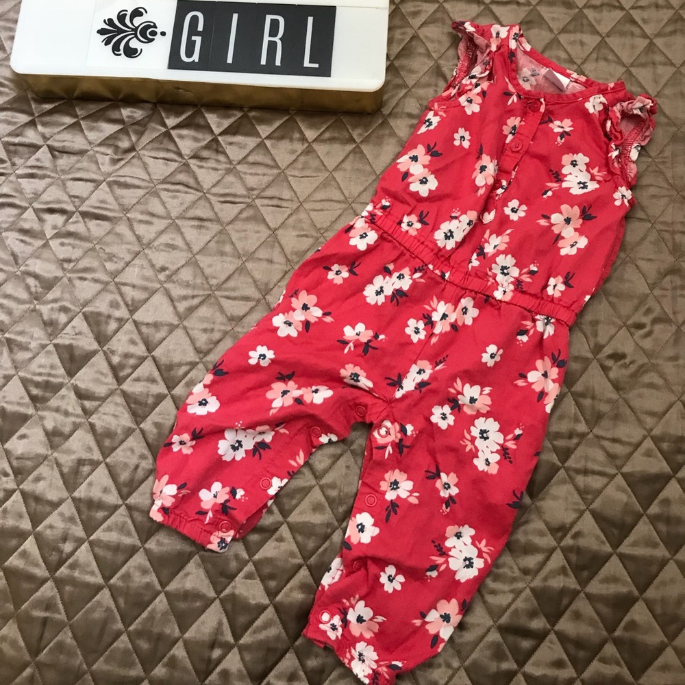 Pink floral jumpsuit