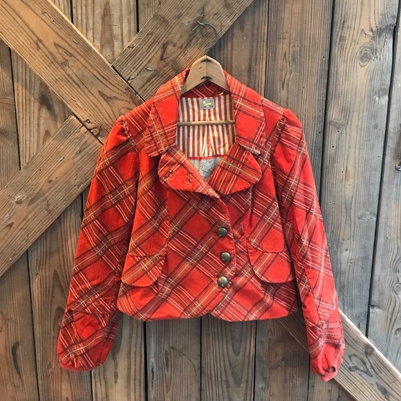 Anthropologie Jackets & Blazers - Anthropologie Plaid Velvety Jacket