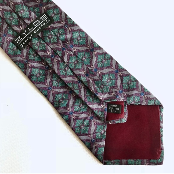 Zylos George Machado 100% Italian Silk Tie - Picture 2 of 2