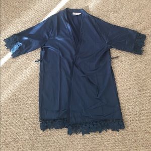 Dark blue lace robe