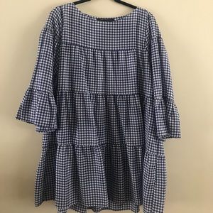 Zara blue gingham dress Ss17 2017