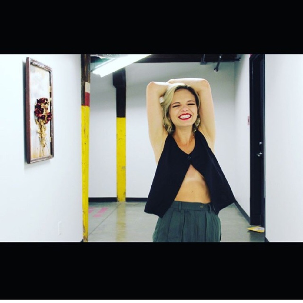 Vintage black open crop top