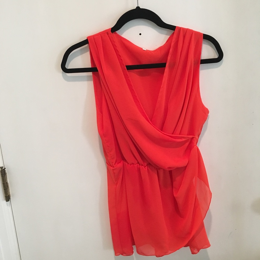 Orange sheer top