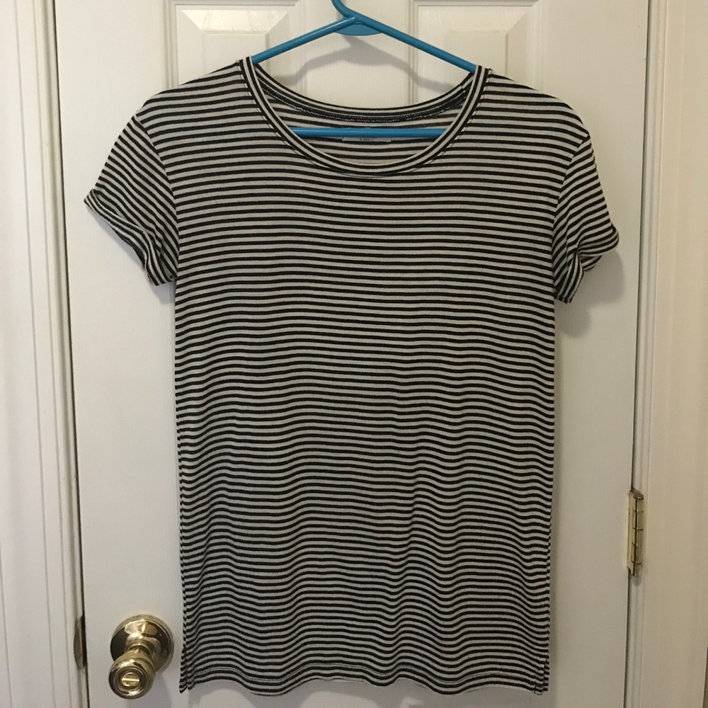 Oversized B&W Striped Tee