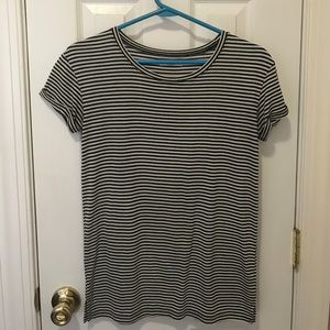 Oversized B&W Striped Tee