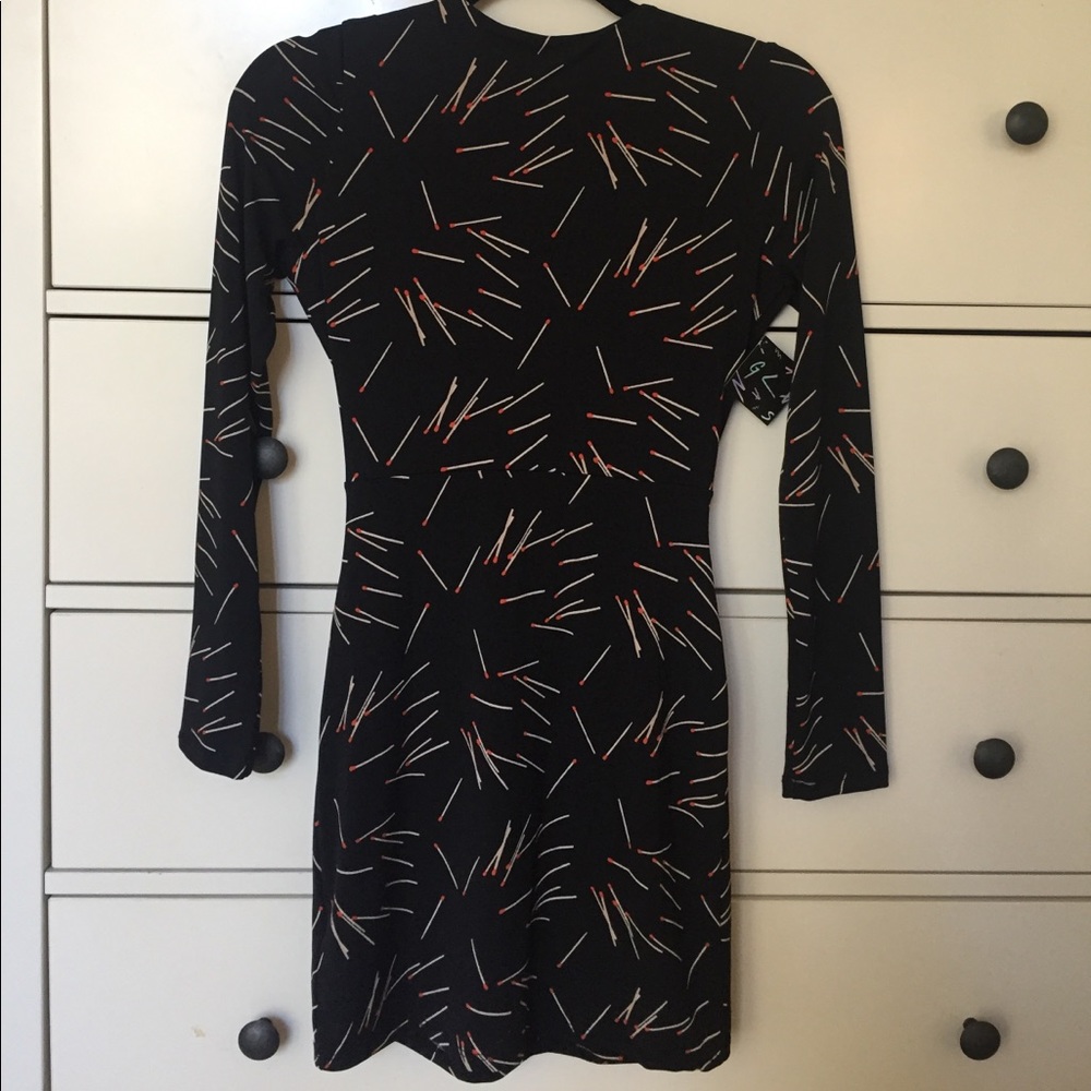 NWT Nasty Gal long sleeve match stick mini dress - Picture 5 of 6