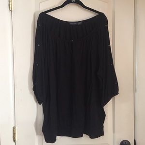 Poly/rayon blend 3/4 open sleeve top