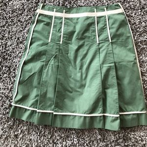 Green Pleated Skirt