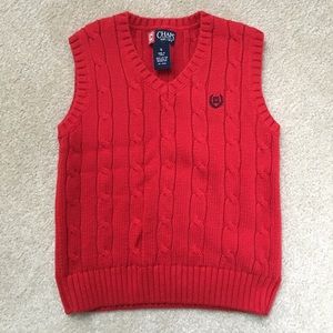 Chaps Red cableknit sweater vest