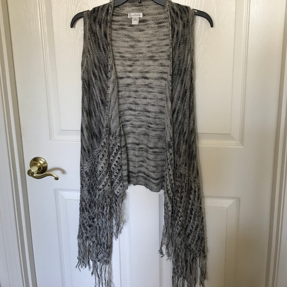 Black and Gray Sweater Vest