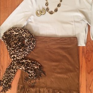 Brown suede skirt
