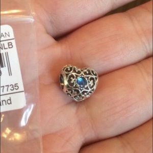 Pandora bracelet heart charm — December birthstone