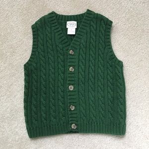 Green cable knit sweater vest