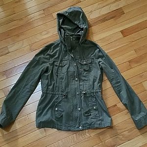 SOLD💲Hooded Green Army Jacket
