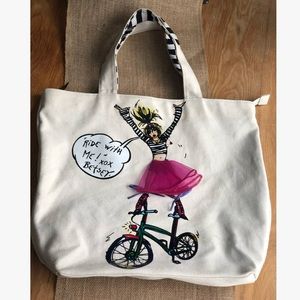 Betsey Johnson Large Canvas Tote