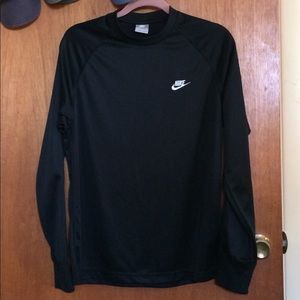 NIKE Black Crew Neck Mesh Longsleeve Shirt