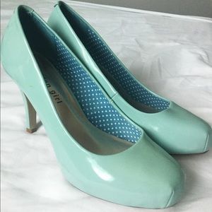Pastel blue pumps