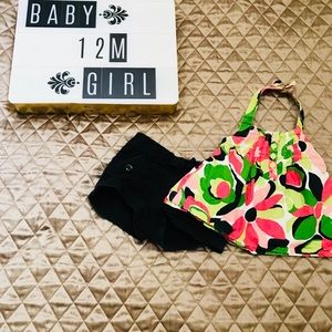 Halter top and black short set