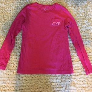 Pink Vineyard Vines Whale Long Sleeved Shirt