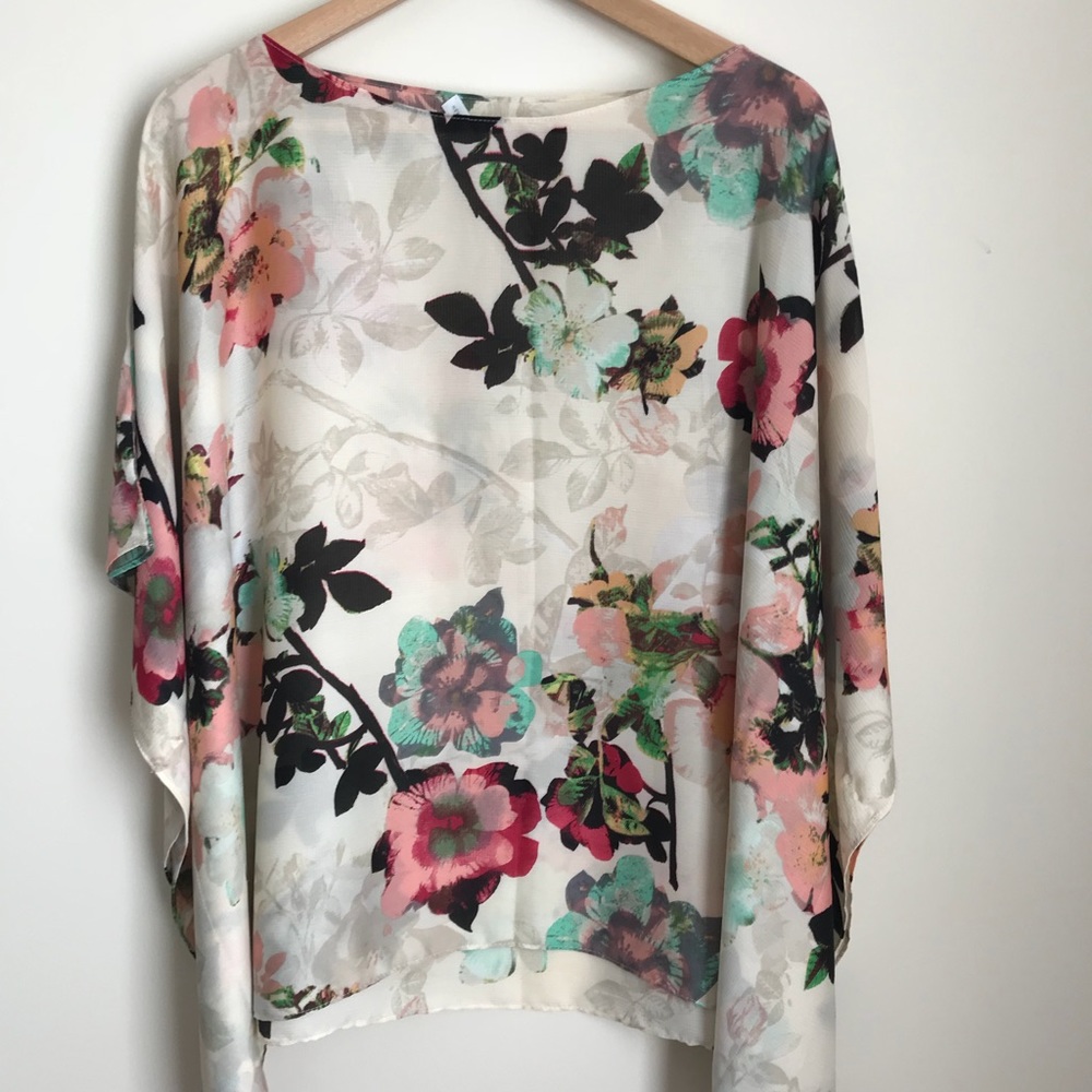 NY&Co floral poncho blouse