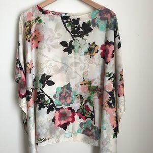 NY&Co floral poncho blouse