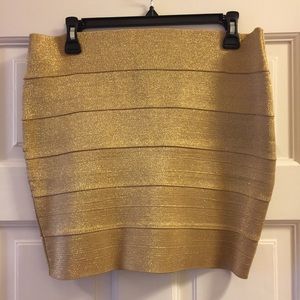 Gold bodycon skirt