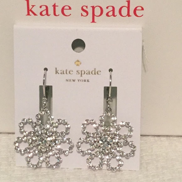 kate spade Jewelry - NWT Kate Spade Crystal Lace leverback earrings