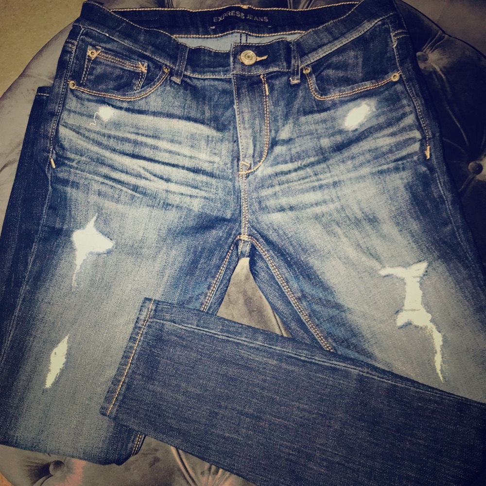 Dark denim mid rise legging