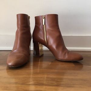 Brown Booties with Gold Details