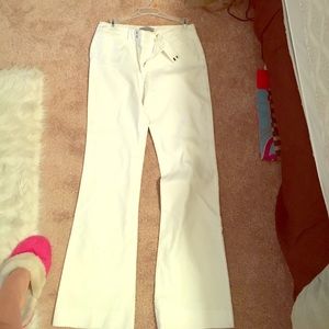 White boot cut slacks