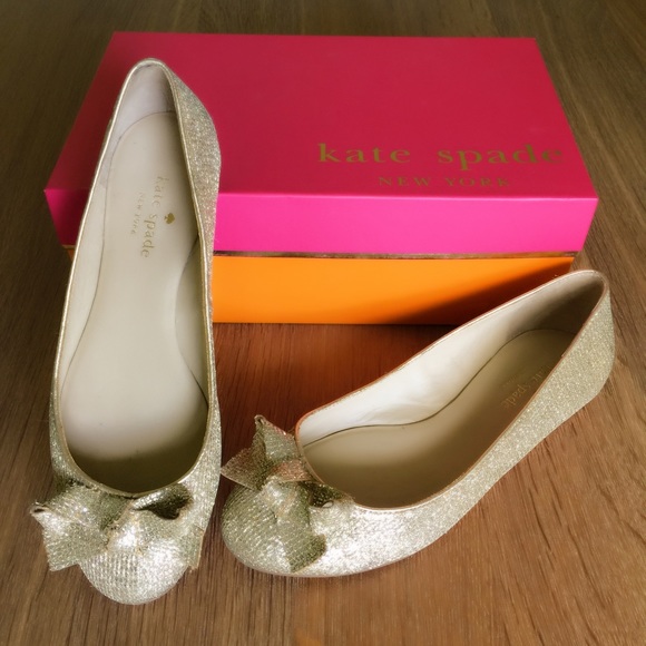 Kate Spade Isabelle metallic gold flats - Picture 1 of 2