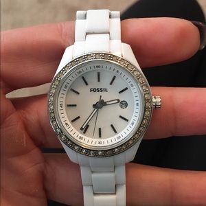 Fossil watch. White and silver.