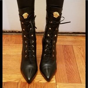 versace lace up boots
