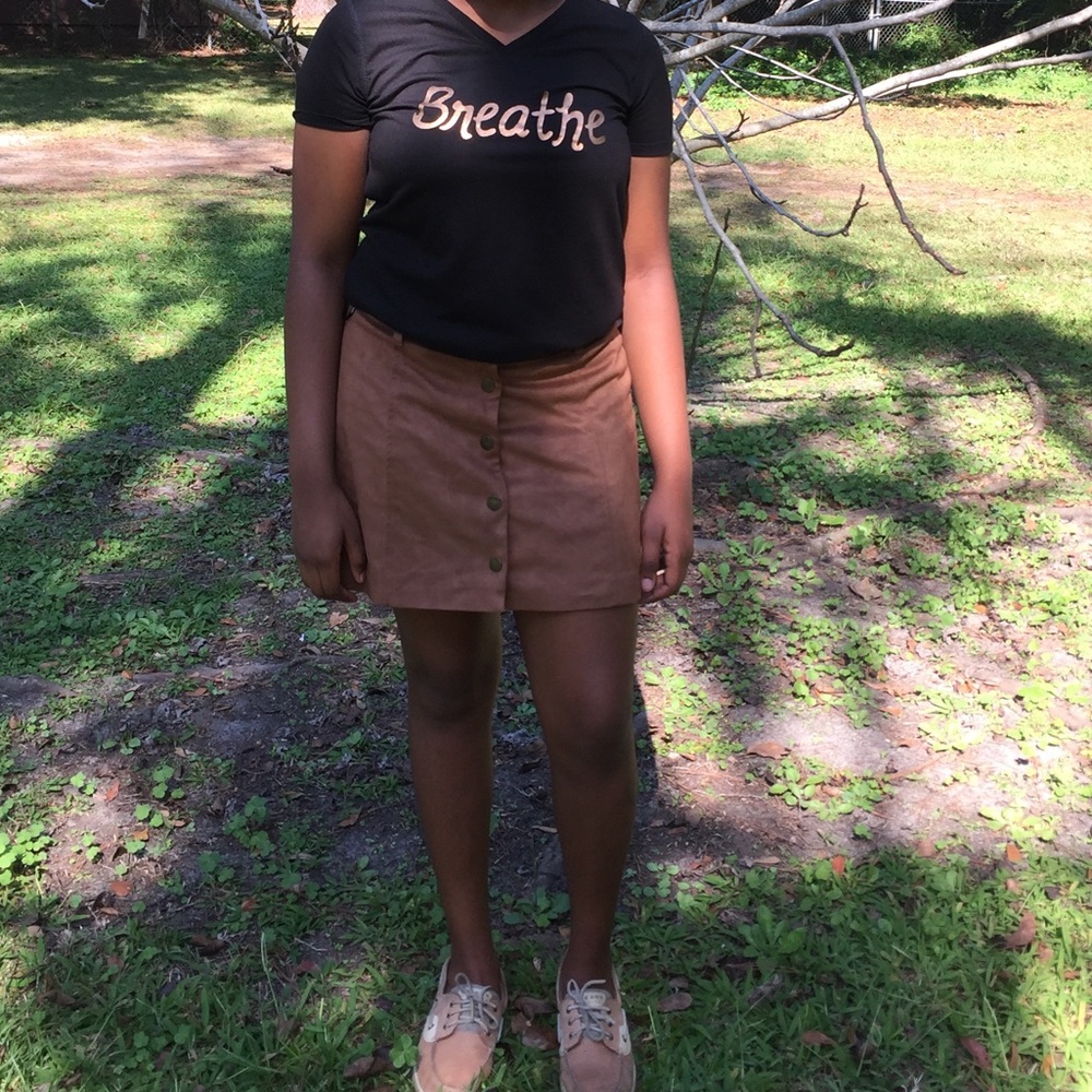 Suede brown skirt