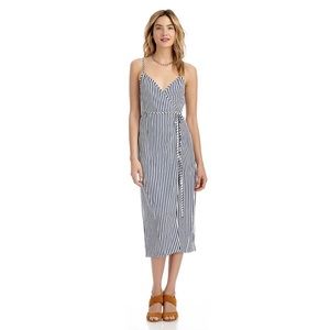 NWT WAYF Striped Wrap Dress