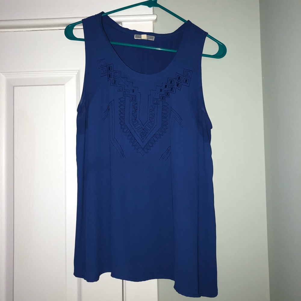 Royal Blue Sleeveless Blouse (M)