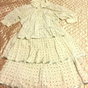 Antique Pistachio green set of top and skirt