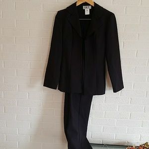 3 piece black with red pinstripe pant suit