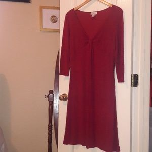 Loft Red Velvet Colored Dress