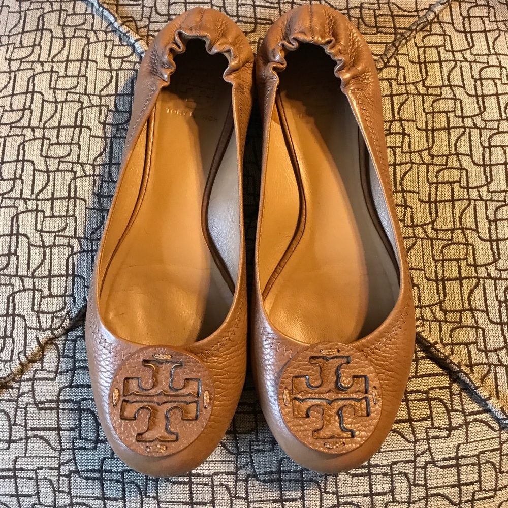 Tory Burch reva royal tan tumbled 7 1/2